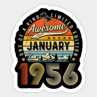 Awesome Since January 1956 Vintage 67th Birthday Sticker